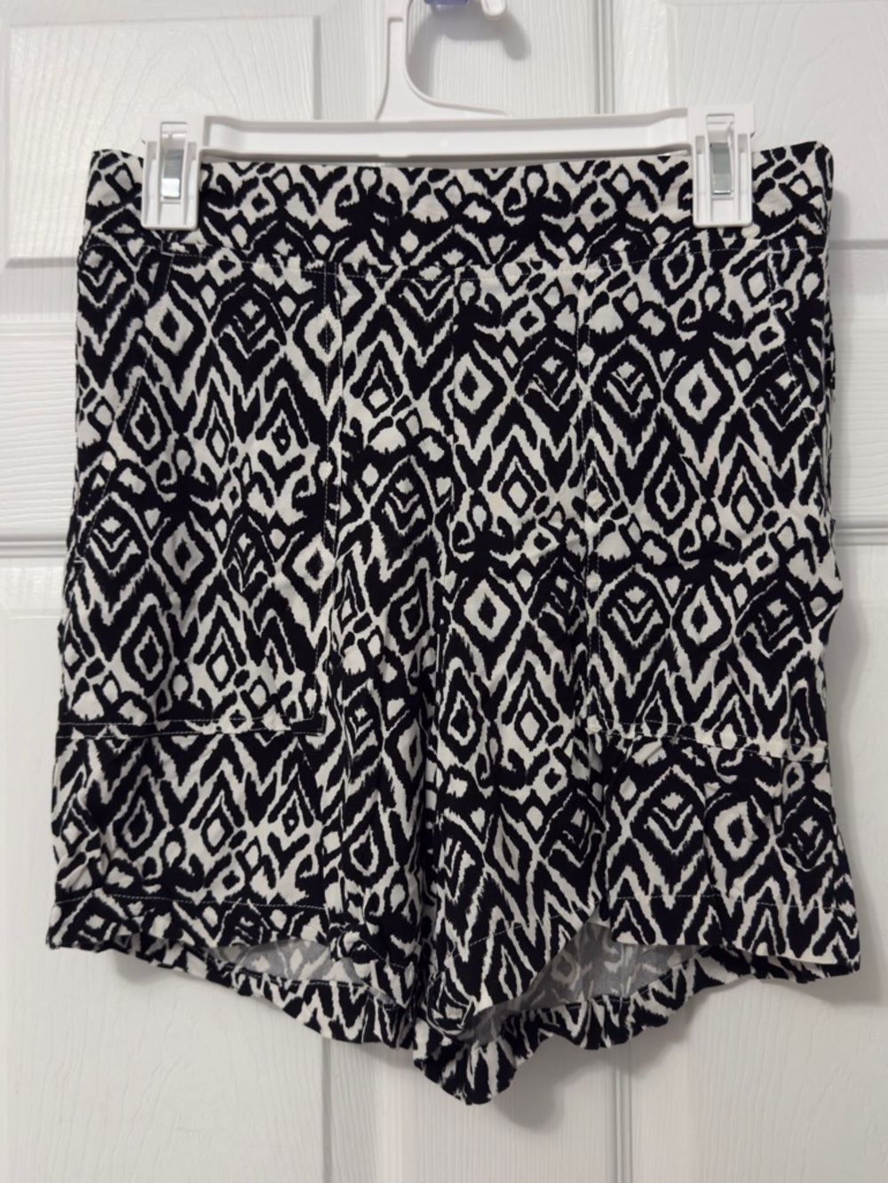 Wildfox Black and White Geo Print High Waist Shorts